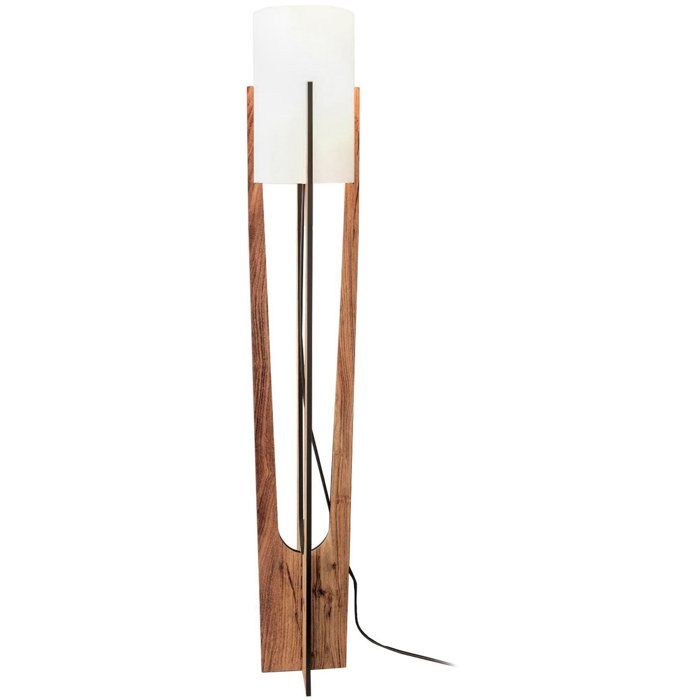 Asir - Vloerlamp - Okkernoot - Knutselpapier en MDF-behuizing - 120 x 22 x 8 cm