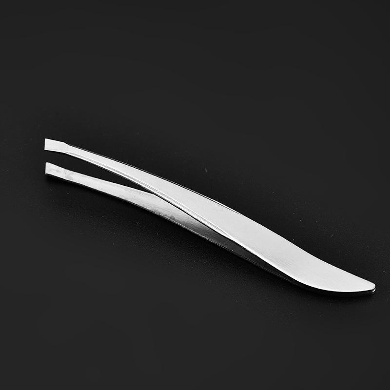 Gold-Plated Stainless Steel Banana Tweezers for Eyebrow Trimming