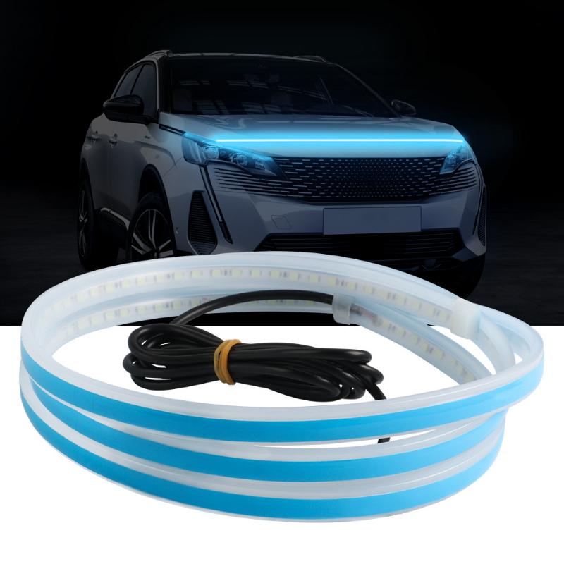 Multicolour Car Led Decoration Lights 1.8m 1.5m Strip Car Engine Cover Daytime Running Light Universal Decor Lamp Start Scan