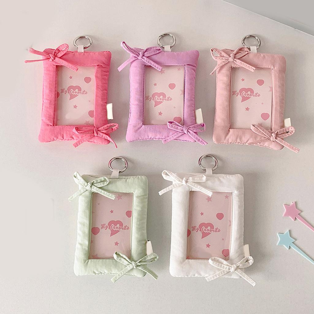Cartoon Photocard Holder Kpop Photo Card Holder with Keychain ID Card Holder Pendant Keychain Student Card Sleeves