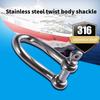 4/5/6/8/10/12mm Screw Pin Shackle Rustproof Twisted Shackle Screw Pin Stainless Twist Shackle Heavy Duty Anchor Shackle