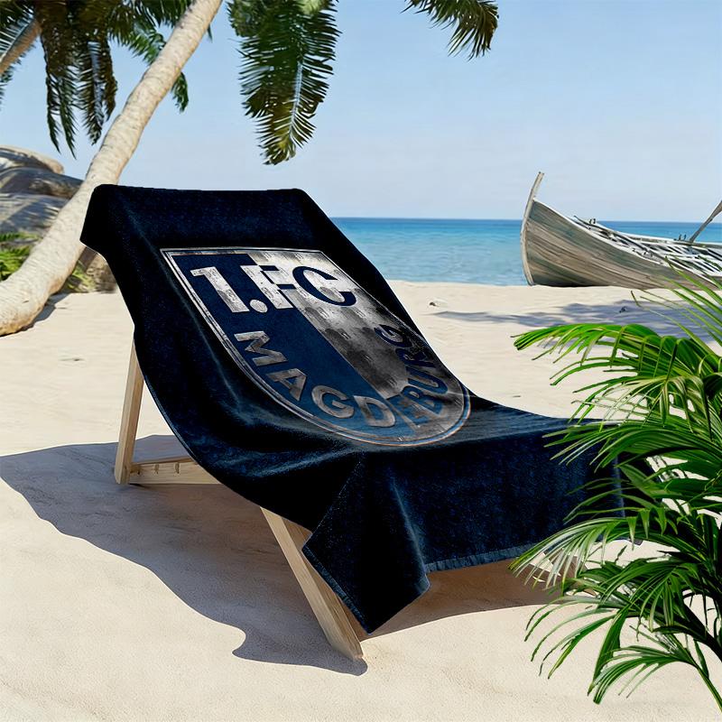 1. FC Magdeburg Print Beach Towel, Large Soft Quick Dry Towel for Beach Camping Swimming