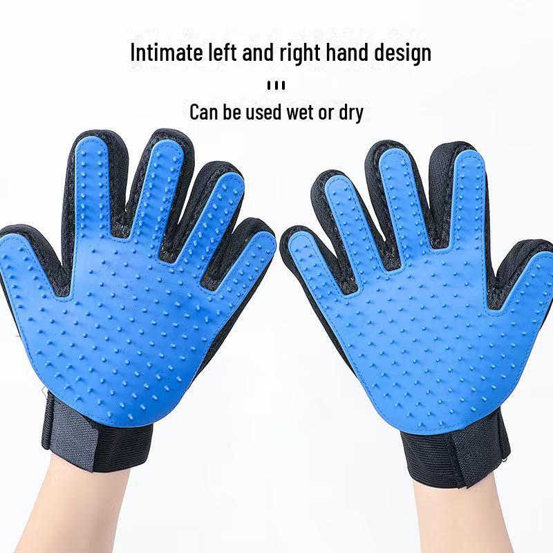 Pet Grooming Silicone Gloves: Clean, Massage & Remove Loose Hair for Cats & Dogs