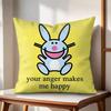Cute rabbit Cushion Cover Natural Linen Organic Fabric DoubleSided Printing Couch Pillow Covers Home Decor