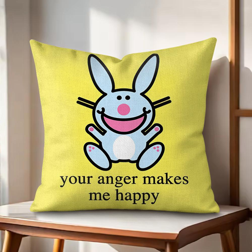 

Cute rabbit Cushion Cover Natural Linen Organic Fabric DoubleSided Printing Couch Pillow Covers Home Decor 30x30cm