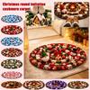 Round Christmas Wool Area - 31.5 31.5 Inch Holiday Decor Floor, Stain,