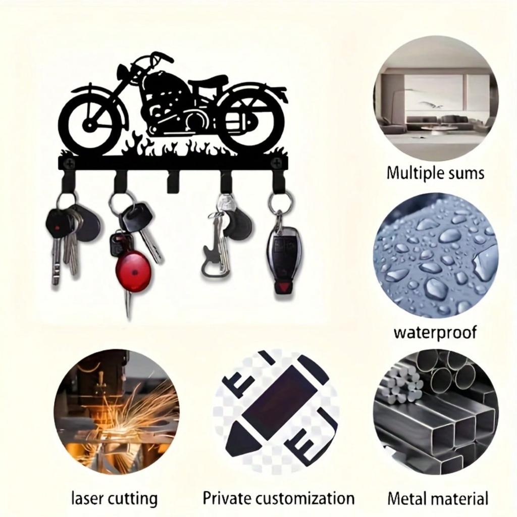 Multifunctional Metal Key Holder Wall Mounted Organizer for Kitchen Bathroom Entryway