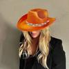 Auffällige Kristall-Cowboyhüte Brauthut Panamahut für Junggesellinnenabschied Cowboyhüte für Club-Bühnenshows