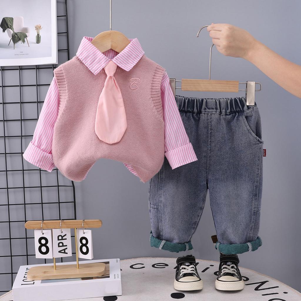 Kids Casual Long-Sleeve Set, Comfortable Daily Wear Outfits