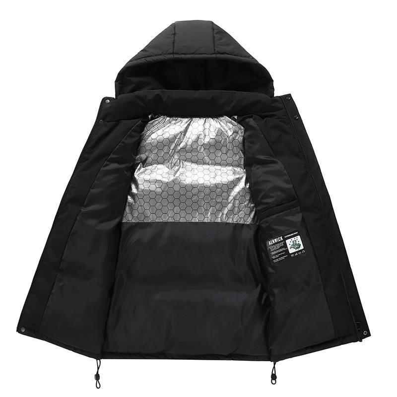 Vest men's autumn and winter Korean version trend cotton vest thickened thermal tooling vest large size handsome vest jacket