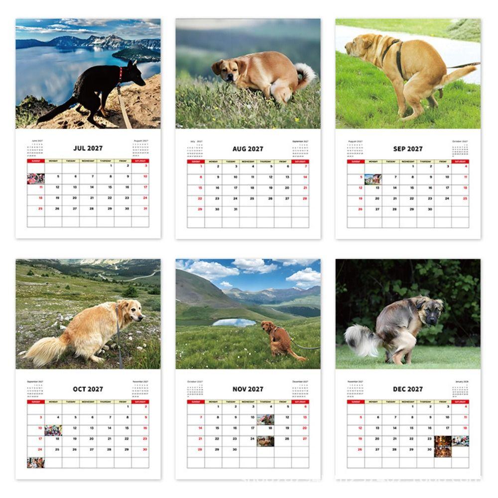 Monthly Layout Wall Calendar Wall Hanging Dogs Pooping Calendar New Agenda Schedule Organizer  Home