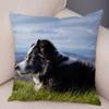 Cute Scottish Border Collie Pillowcase Dog Print  Decor Pet Animal Cushion Cover Sofa