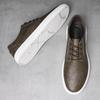 Fashion Stylish Men's Leather Casual Sneakers Handmade Walking Shoes Rubber Sole Sports Shoes All-match Outdoor Male Skateboard Footwear