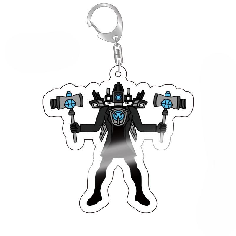 Skibidi Toilet Cameraman Speakerman Acrylic Products Keychain Funny Jewelry Friends Fans Gift Bag Charms Souvenir Accessorie