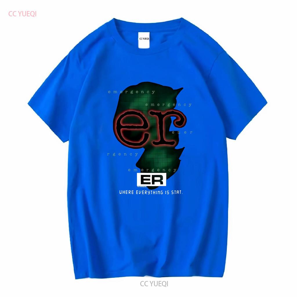 VINTAGE ER TV Show 1995 Emergency T shirt Men Medium Black 90s vintage Washed graphic homme Breathable Slightly