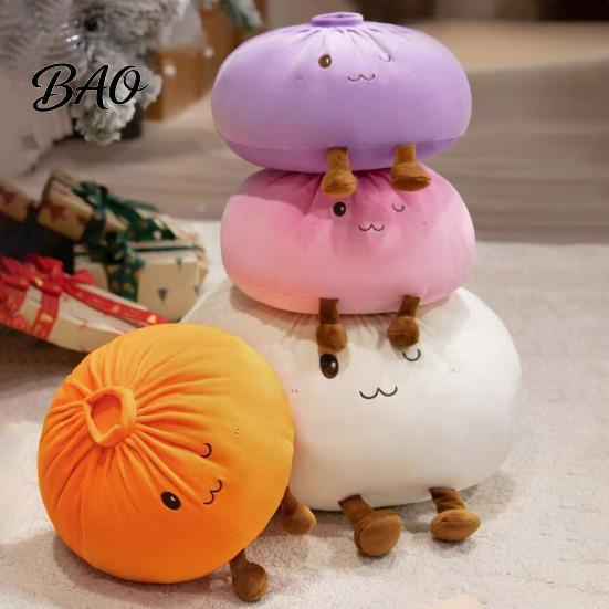 Plüsch-Knödelkissen Niedliches Wurfkissen, Weiches gefülltes Essensspielzeug für Kinder Erwachsene, Verspieltes Geschenk Dekorative Cartoon-Brötchenkissen Schlafzimmer Sofa Wohnzimmer