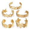 Personality Exaggerated Design Flower Starfish Water Drop Opening Bracelet Female Fashion Temperament Niche Titanium Steel Bracelet Female