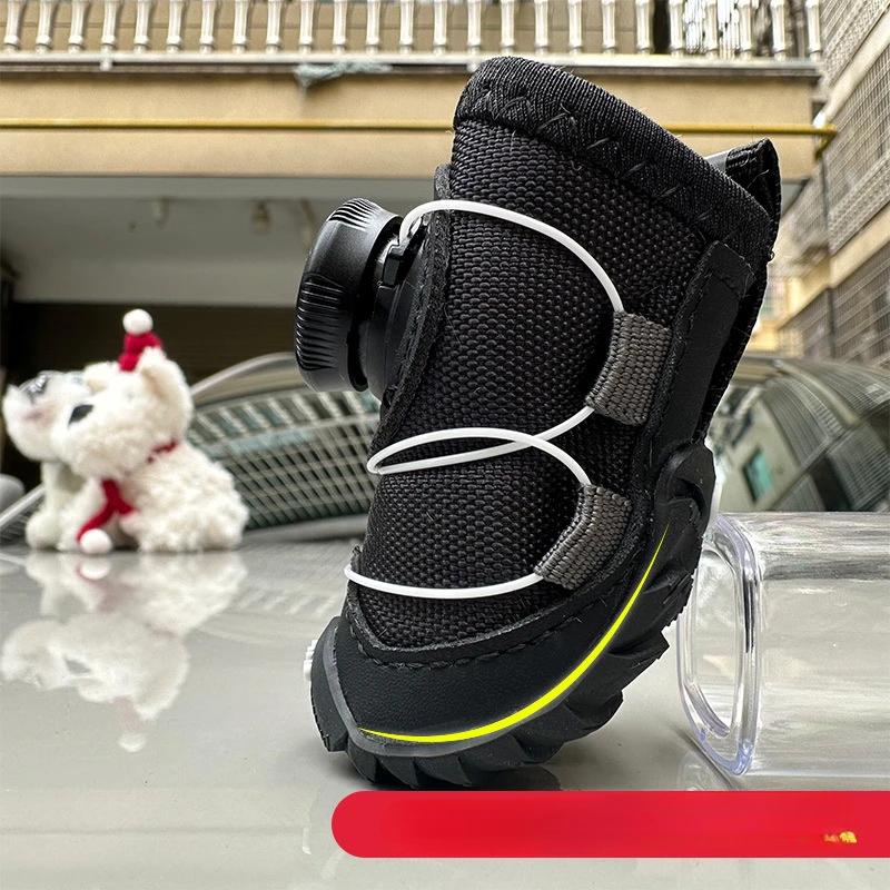 Winter Dog Shoes Warm Fleece Puppy Pet Shoes Waterproof Dog Snow Boots For Small Dogs Chihuahua Yorkie Teddy Shoes