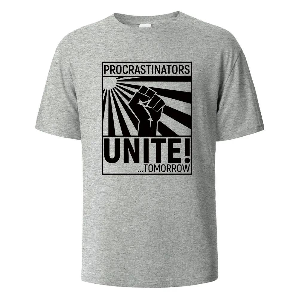 New Men's Printed T-shirt Procrastinator Streetwear 100% cotton men's Top Women's Summer Breathable short sleeve O-neck T-shirt