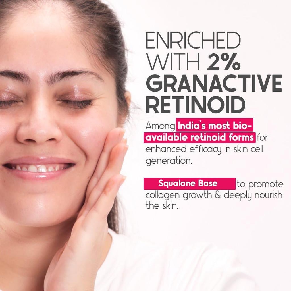 Cos-IQ 2% Vitamin A Granactive Retinoid Face Serum 30ml For Smooth Skin And Youthful Glow Night Serum For Wrinkles And Fine Lines