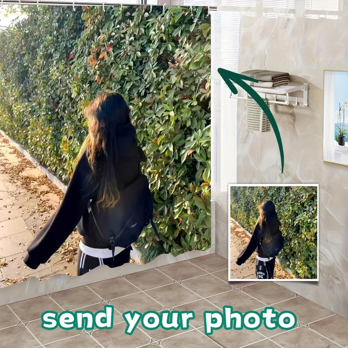 

Индивидуальная фотошторка для душа Отправьте свое собственное изображение Водонепроницаемая ткань Занавеска для ванной комнаты для декора ванной W60H190(CM)-1 Pcs