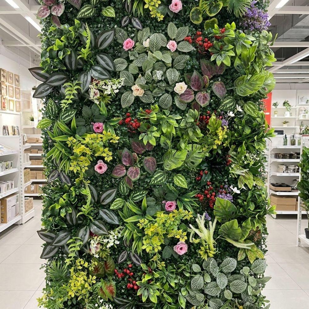 Lifelike Artificial Plant Wall Panel Plastic No Watering Simulation Lawn Panels 25x25cm UV Protection Fake Green Grass Mat