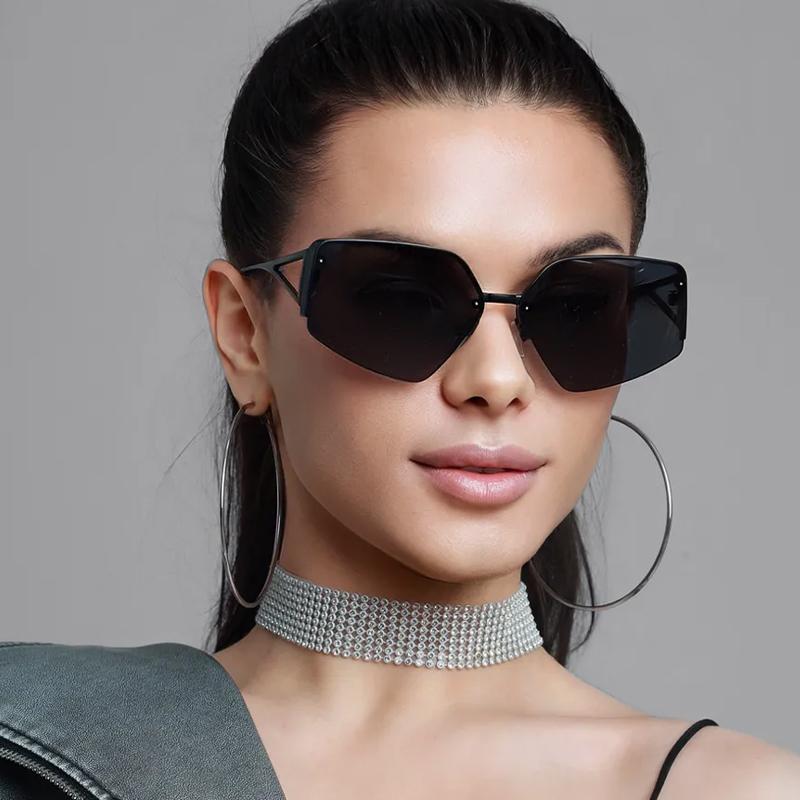 Coole Vierkante Bril I: Modieuze Individuele En Avant-garde Zonnebril Polygonaal Metalen Zonnebril 386