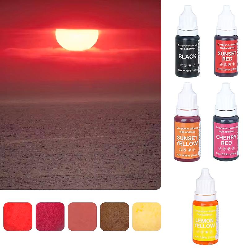 5pcs of Water Oil Dual-use Pigments Suitable for Various Hand Dyeing Purposes Plasticine Handmade Soap Baking Cream Coloring Etc