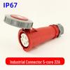 Waterproof 3-core 4-pin 5-hole Male-Female Aviation Plug Socket, Three-Phase Electrical Connector, 16A/32A, IP67.