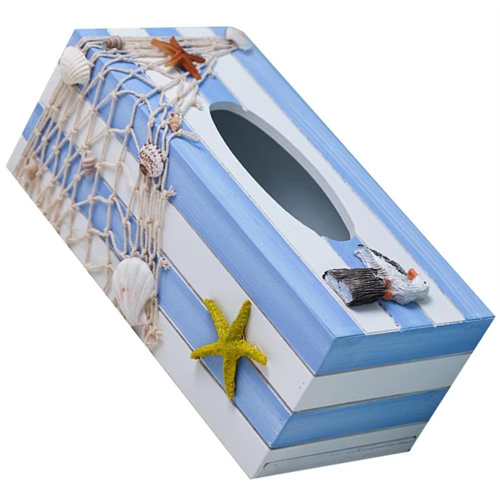 Ocean Themed Napkin Holder Wooden Napkin Dispenser Desktop Decoration Paper Box  Living Room