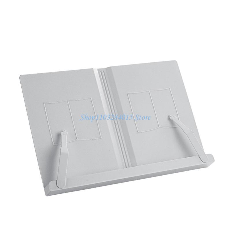 R6FF Folding Textbook Stand with Page Clip Reading Reading Stand 6 Angles Adjustable Textbook Stand for Textbook Music Scores