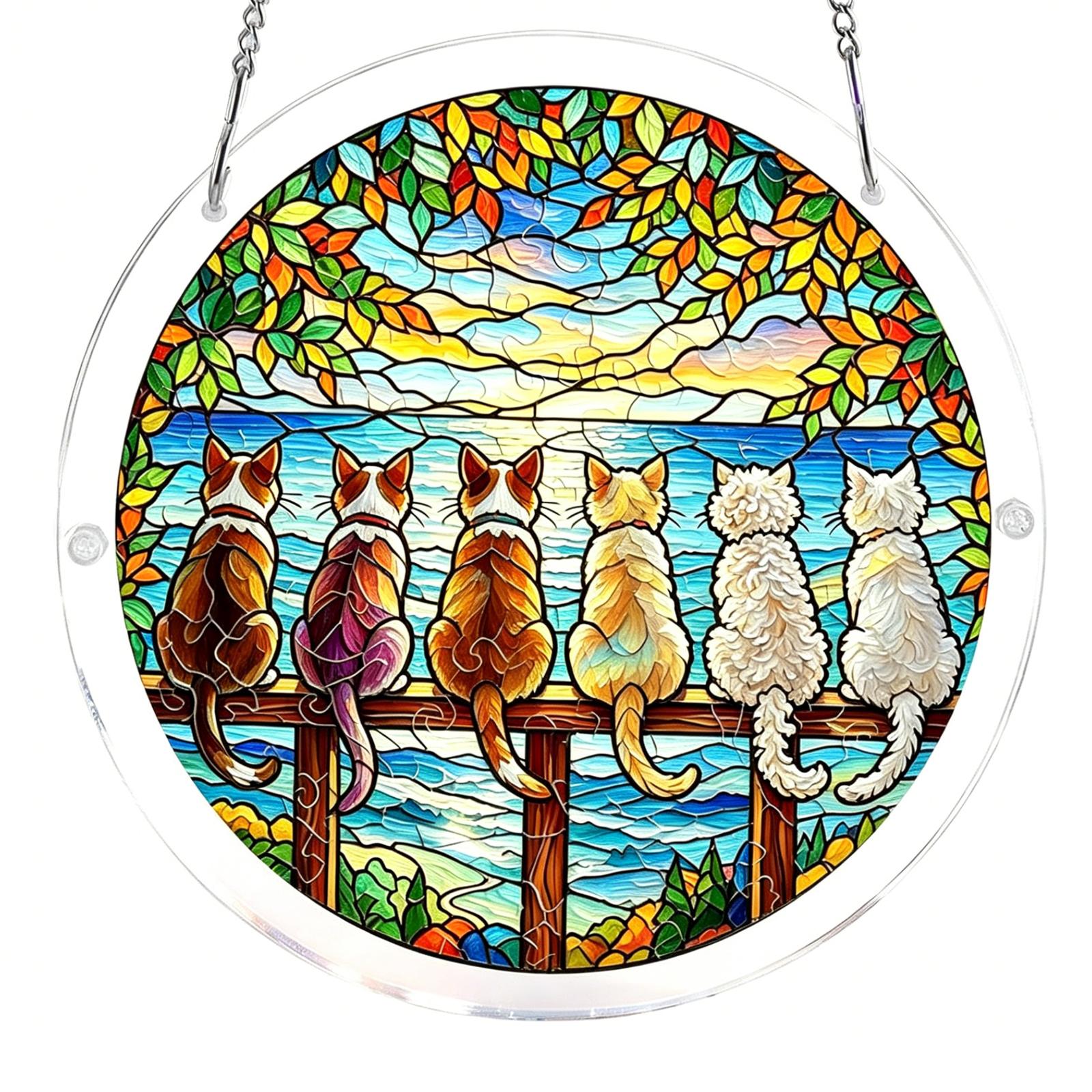 Animal Acrylic Puzzles Suncatcher Window Hanging Colorful Window Suncatcher for Living Room Bedroom Summer Home Balcony Decor