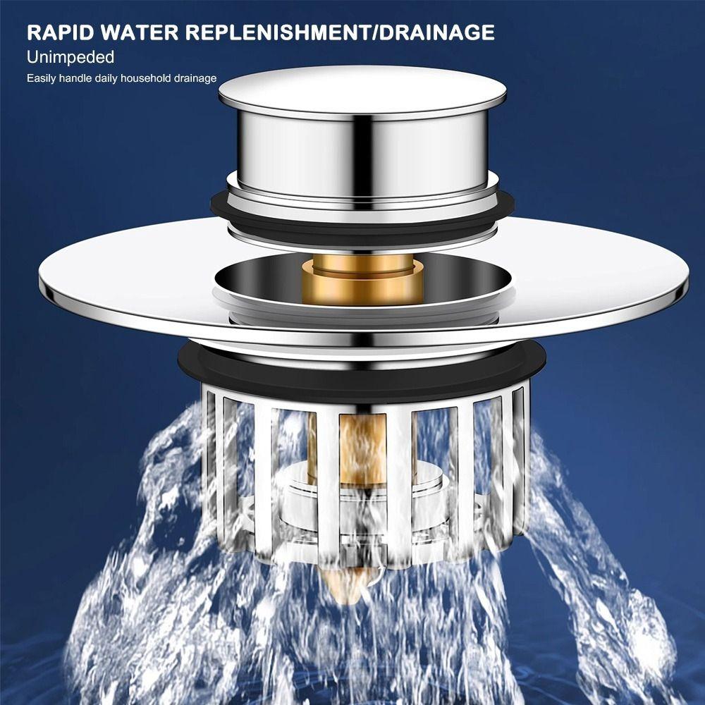 Rustproof Bathtub Drain Stopper Pop-up Drain Hair Catcher Universal Bathtub Stopper