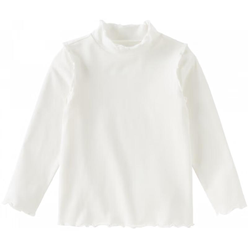 DAVE & BELLA Girls' Anti-Bacterial Half-High Collar Long-Sleeve T-Shirt