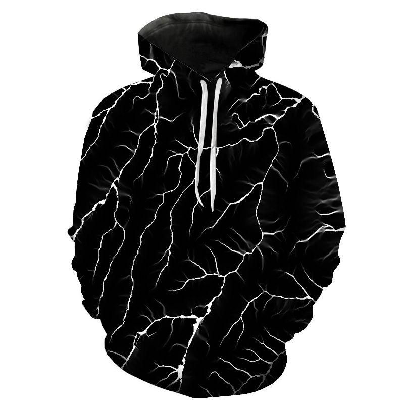 Lightning 3D-trykt hettegenser for menn Mote gensere Genser Langermet gutte jente hettegensere Streetwear Uformell hettejakke