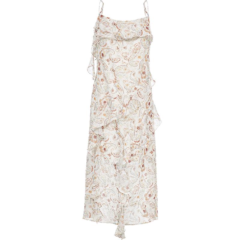 

VEROMODA Women s Vintage Ruffle A-line Midi Dress M