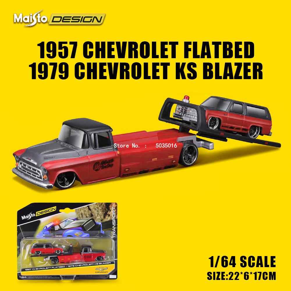 AAAOO1 Maisto 1:64 FLATBED/1988 BMW M3 E30 1965 FORD MUSTANG elite transport Die-casting car model collection gift toy