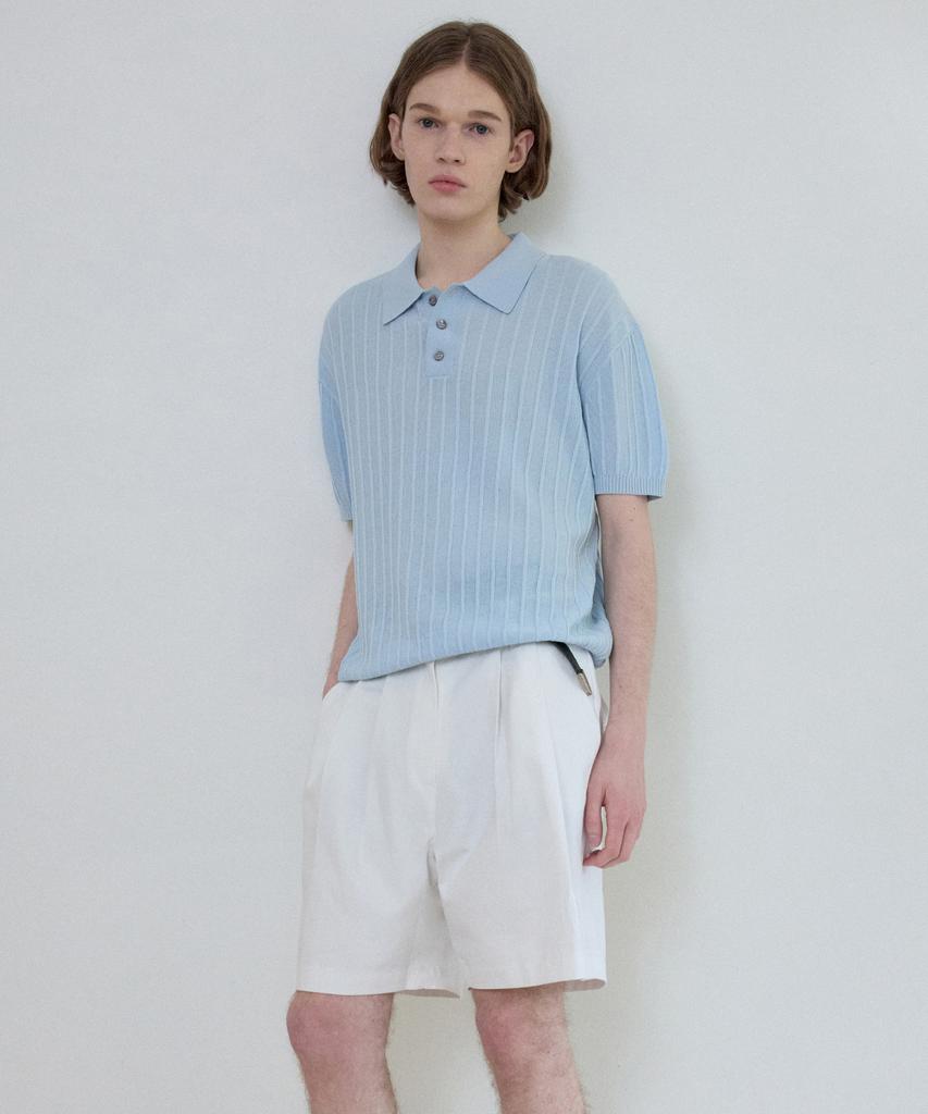 Wednesday Oasis Cool Washable Collar Half Symbol Knit_Light Blue(Wc25-Kn21)