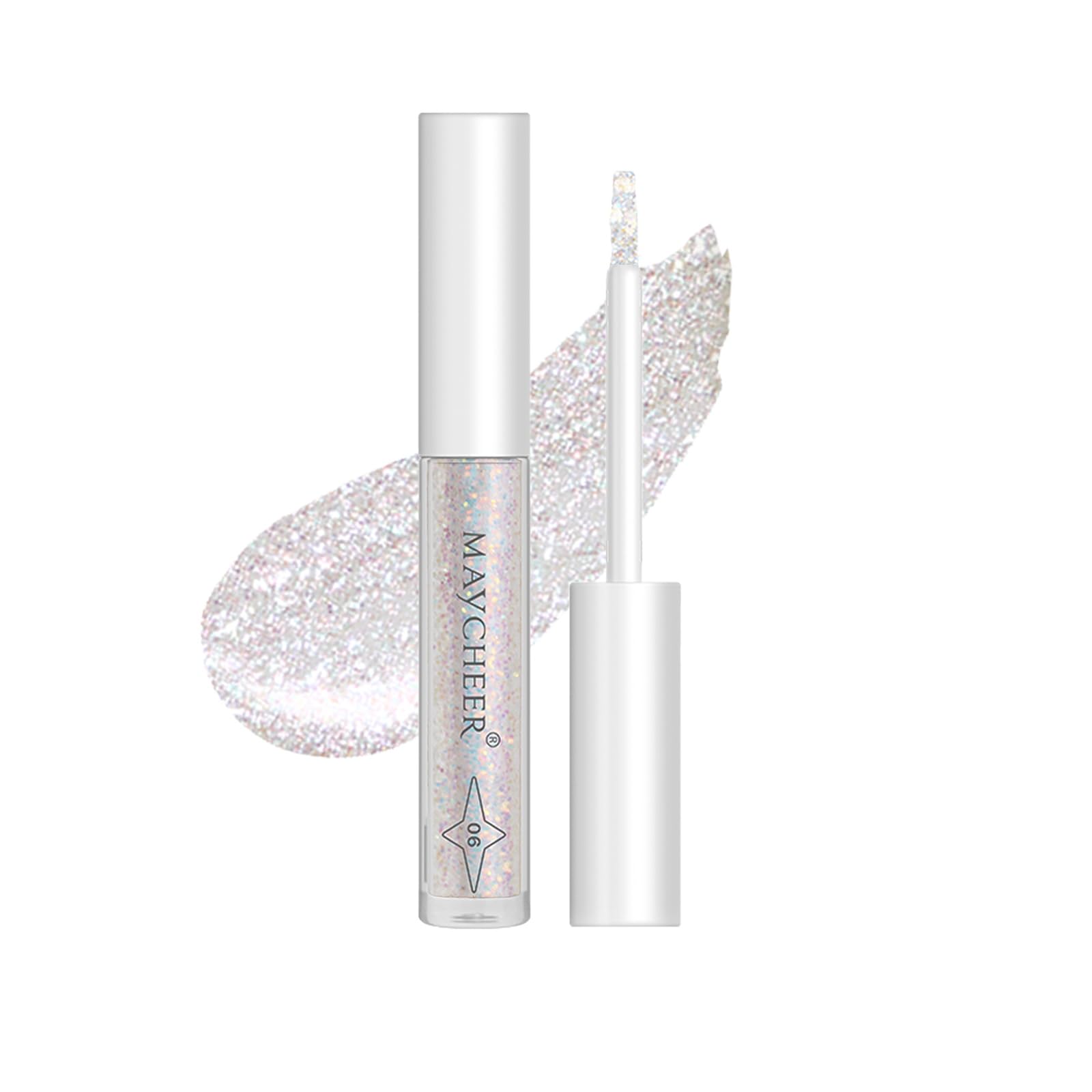 XIXI BOX Liquid Eyeshadow, with glitter, fresh texture, excellent color payoff, buildable, portable #06 Icy Blue Flash