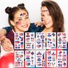 Independence Day Theme Face Tattoo with American Flag USA Painted Party Party Waterproof Temporary Body Art Stickers Decoration