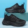 Classmates Boys and Girls Black Shoes Student Campus Performance All Black All White Middle School Children's Sports Shoes