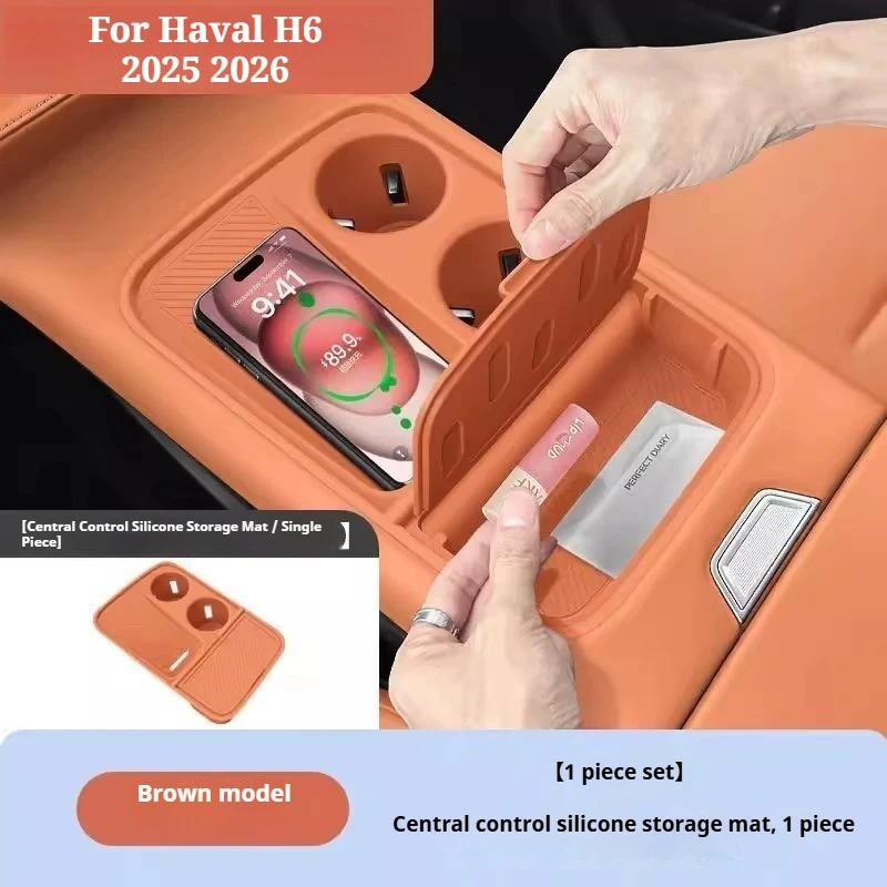 For Haval H6 2025 2026 4th Gen Center Console Silicone Organizer Tray Anti-Slip Storage Mat Interior Accessories