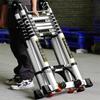 Ladder Engineering Alloy Step Multifunctional Aluminum Stools Home Folding Telescopic Ladder Portable Thick Herringbone Stairs