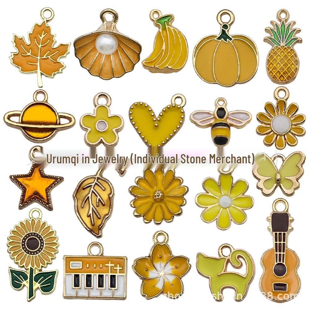 200-Piece Alloy Jewelry Set: 10-Color Drip Oil Charms for DIY Bracelets, Earrings, Keychains & Pendants