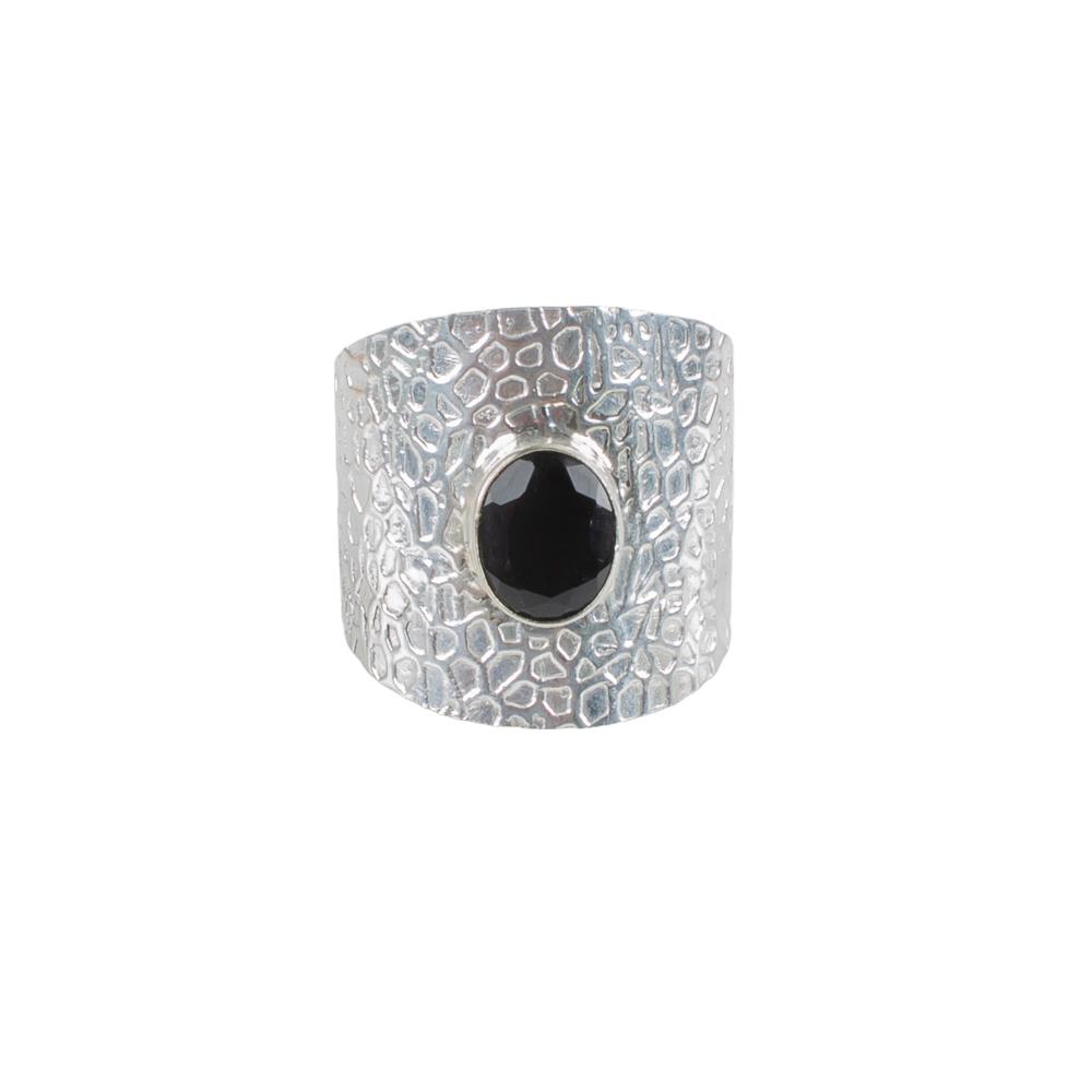 Black Onyx Gemstone 925 Sterling Silver Handcrafted Jewelry Ring Gift For Women RR-17-4
