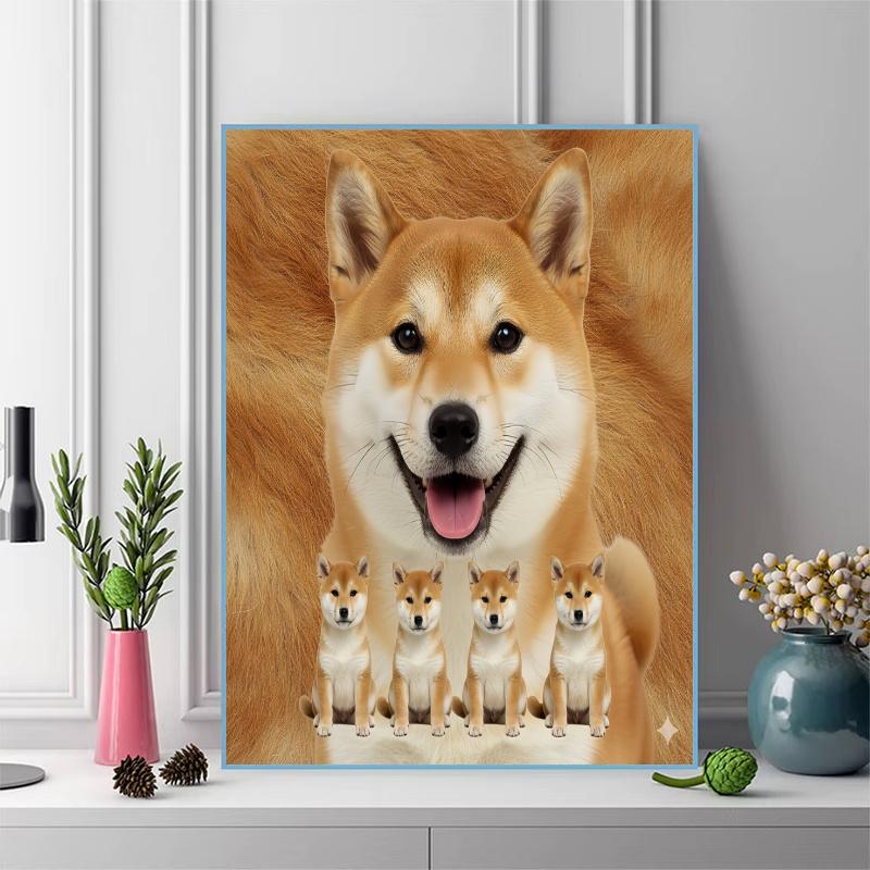 Shiba Inu Bull Terrier 100% Round Full Drill 5D DIY Diamond Painting Embroidery Cross Stitch Rhinestone Décor