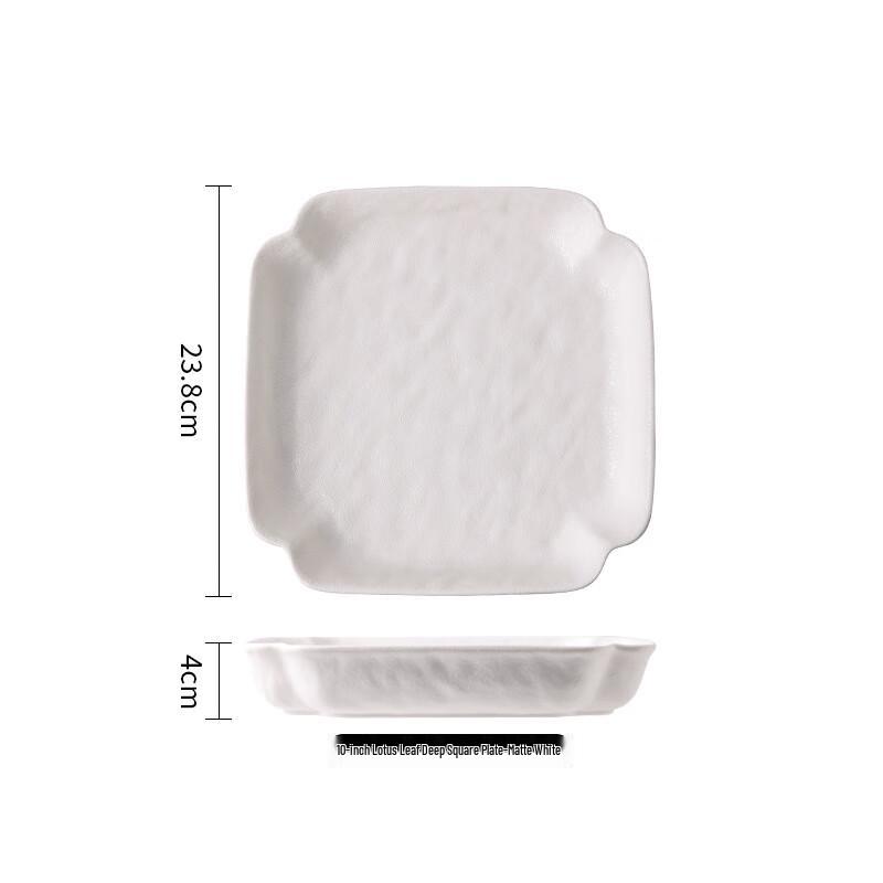 Ceramic Lotus Leaf Deep Square Plate