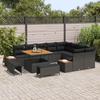 Garden Sofa Set with Cushions 12 pcs Black