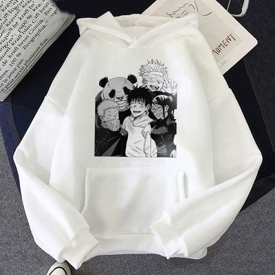 New Harajuku Anime Jujutsu Kaisen Yuta Okkotsu Squad Hoodies Kawaii Manga Gojo Satoru Panda Harajuku Winter Casual Men Sweatshirts