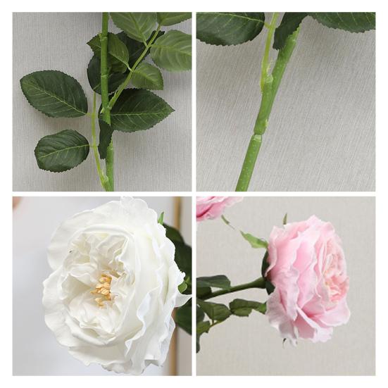 Real Touch Artificial Rose Flower 24.8" Long Stem Fake Rose Flower Realistic Big Bloom Rose Bouquet for Wedding Party Floral Arrangement Vase Decor